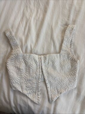 Princess Polly White Floral Embroidered Crop Top